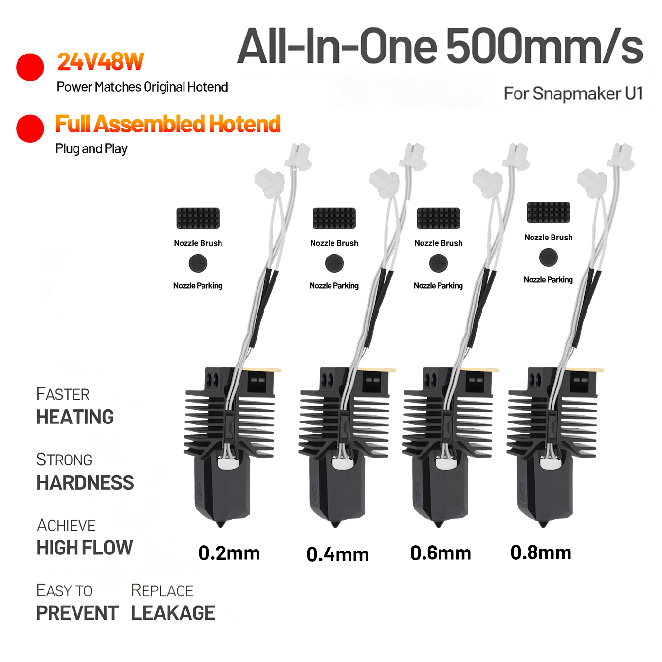 High Flow Ceramic Hotend - Хотэнд для Snapmaker U1 24В 48Вт,