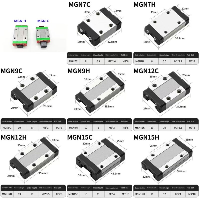 1 шт. MGN7C MGN7H MGN9C MGN9H  – обзор и цена Linear Rail Mgn12H Set